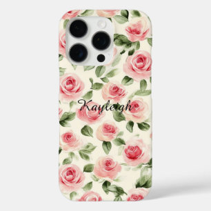 Pretty Pink Roses Floral iPhone 16 Pro Case