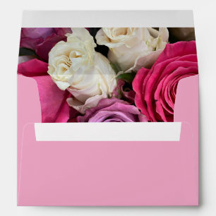 Pretty Pink Roses Floral Envelope
