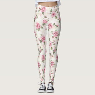Pretty Pink Roses Leggings