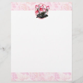 Pretty Pink Roses on Rosy Background