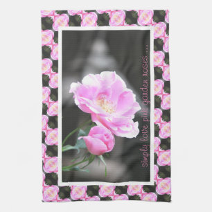 Pretty Pink Roses Tea Towel