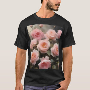 Pretty pink roses watercolor painting T-Shirt