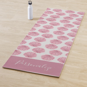 Pretty Pink Seashells Ocean Beach Zen Meditation Yoga Mat