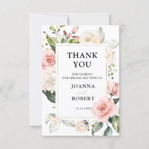 Pretty Pink Shades of Blush Geometric Wedding Thank You Card