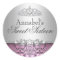 Pretty Pink & Silver Damask Sweet 16 Sticker