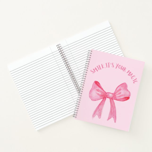  Pretty pink spiral notebook with a bow (Inside)