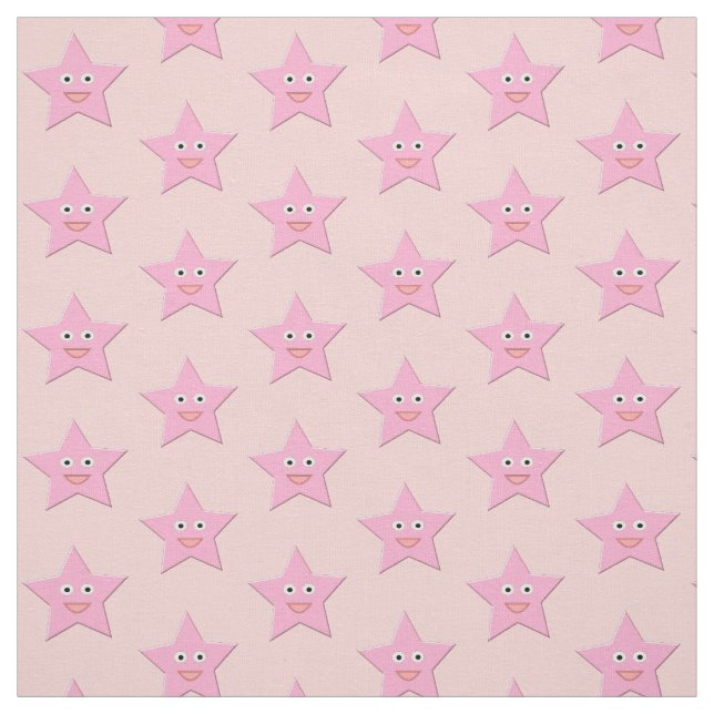 Pretty Pink Star Craft Fabric (Swatch)