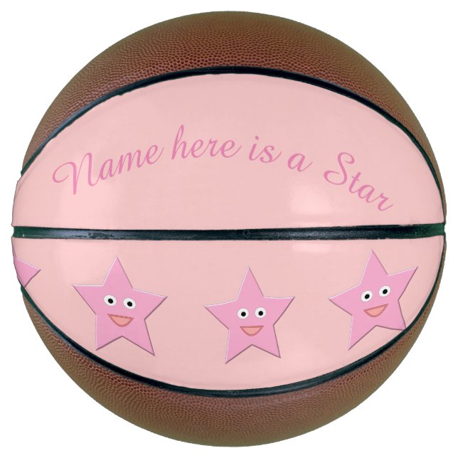 Pretty Pink Star Custom Basketballs (Front)