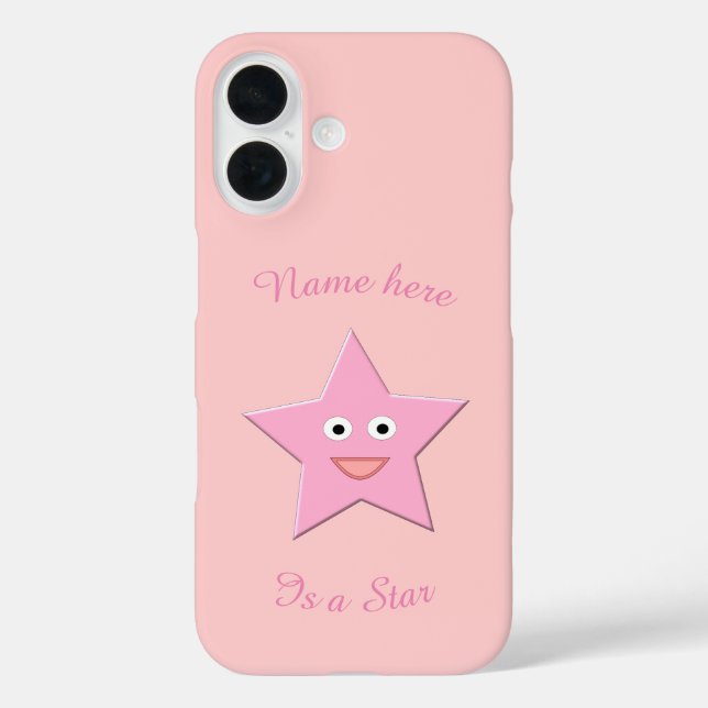 Pretty Pink Star Custom Case-Mate iPhone Case (Back)