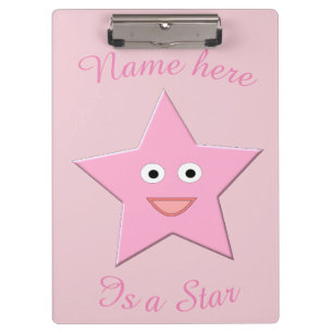 Pretty Pink Star Custom Clipboard