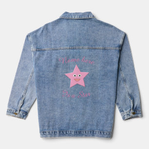 Pretty Pink Star Custom Denim Jacket