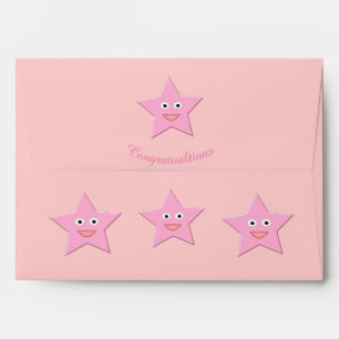 Pretty Pink Star Custom Envelopes