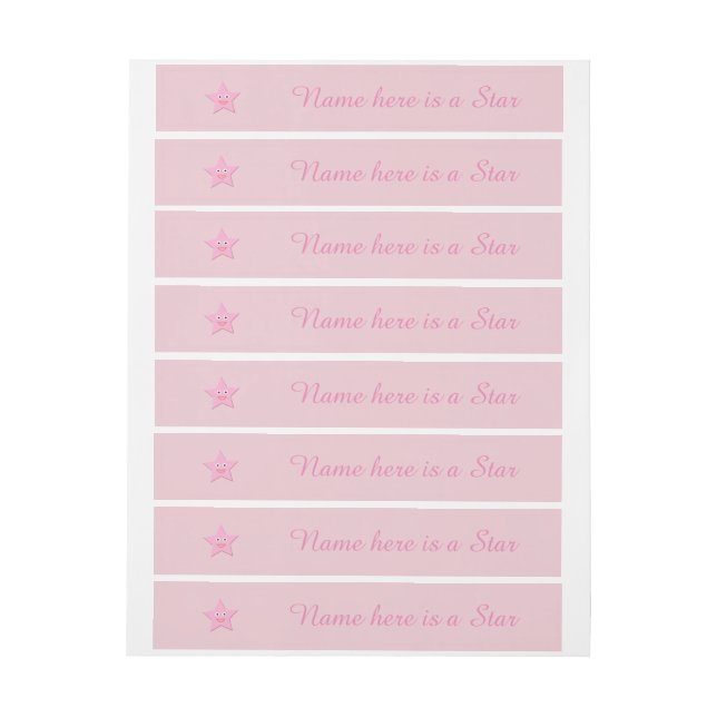 Pretty Pink Star Custom Labels (Sheet)