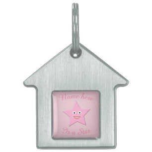 Pretty Pink Star Custom Pet Tag