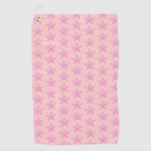 Pretty Pink Star Golf Towel