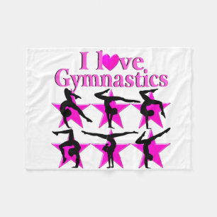 PRETTY PINK STAR GYMNAST FLEECE BLANKET