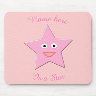 Pretty Pink Star Mousepad