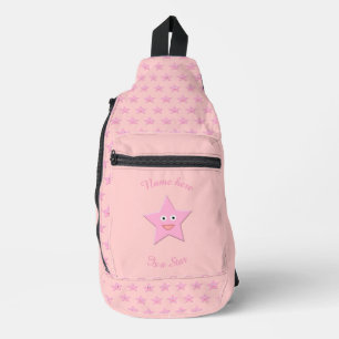 Pretty Pink Star Patterned Sling Bag