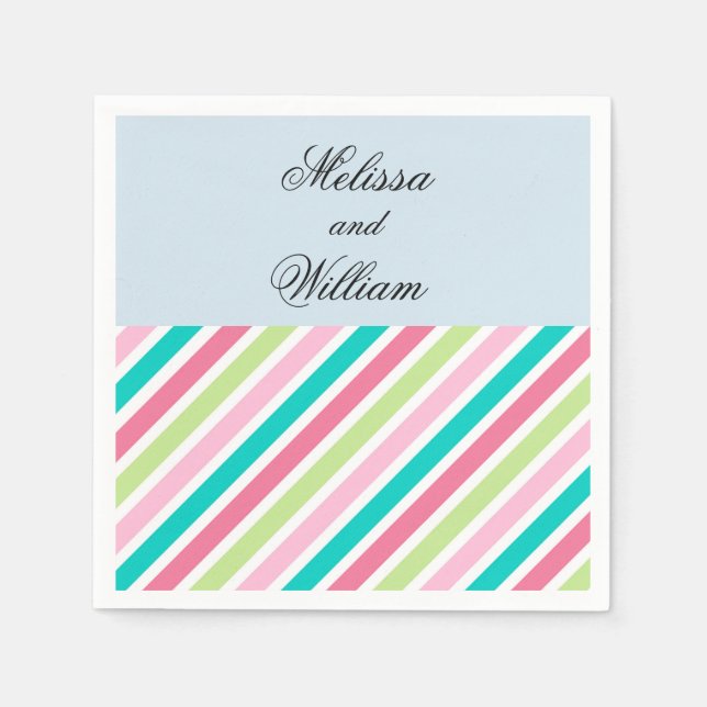 Pretty Pink Stripes Napkin (Front)