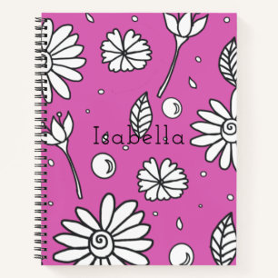 Pretty Pink Summer Flower Notebook