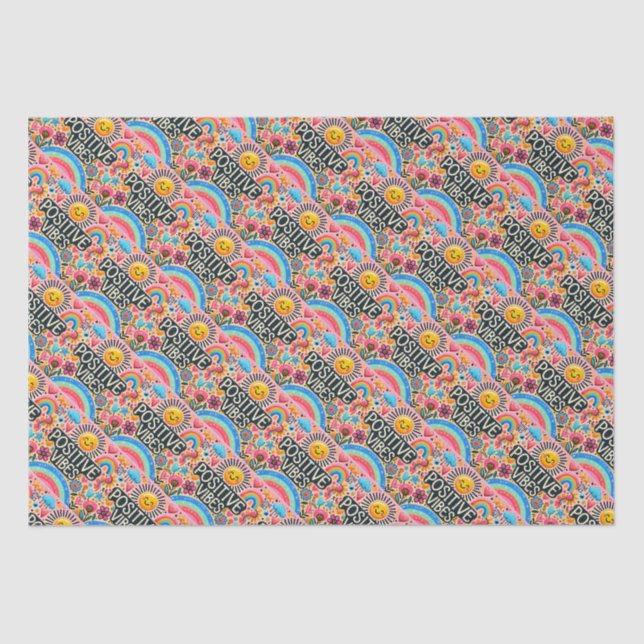 Pretty pink, sun & rainbow tissue paper (Front)