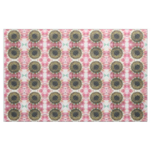 Pretty Pink Sunflower Floral Patterned Fabric