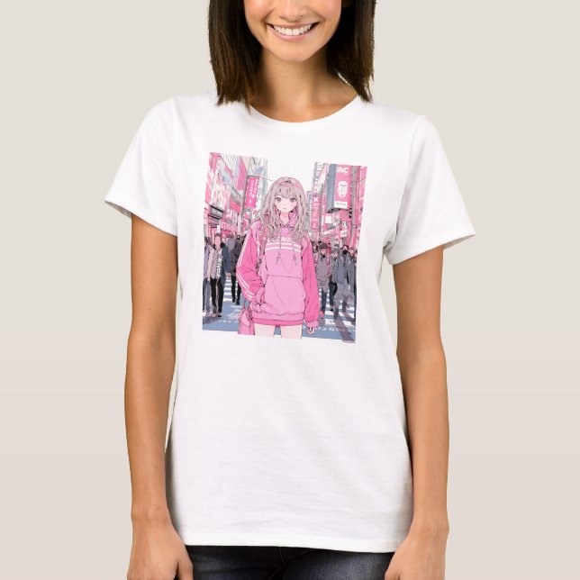 Pretty Pink|Sushi Musume T-shirt GenerativeAI T-sh (Front)