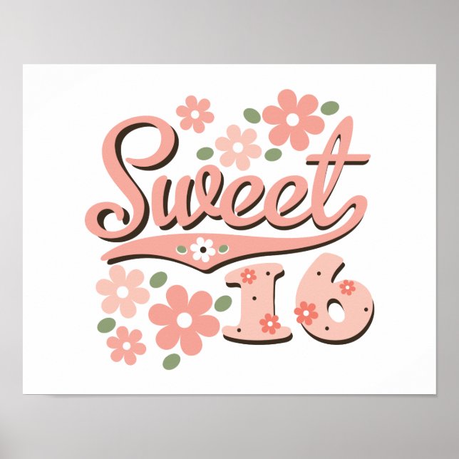 Pretty Pink Sweet 16 Poster Print (Front)