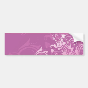 pretty pink swirl floral design bumper sticker