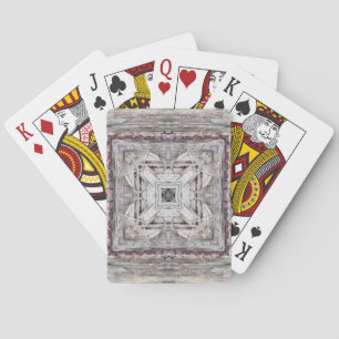 Pretty Pink Tinged Aztec Inspired Pattern Playing Cards