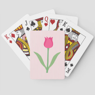 Pretty Pink Tulip Flower. Playing Cards