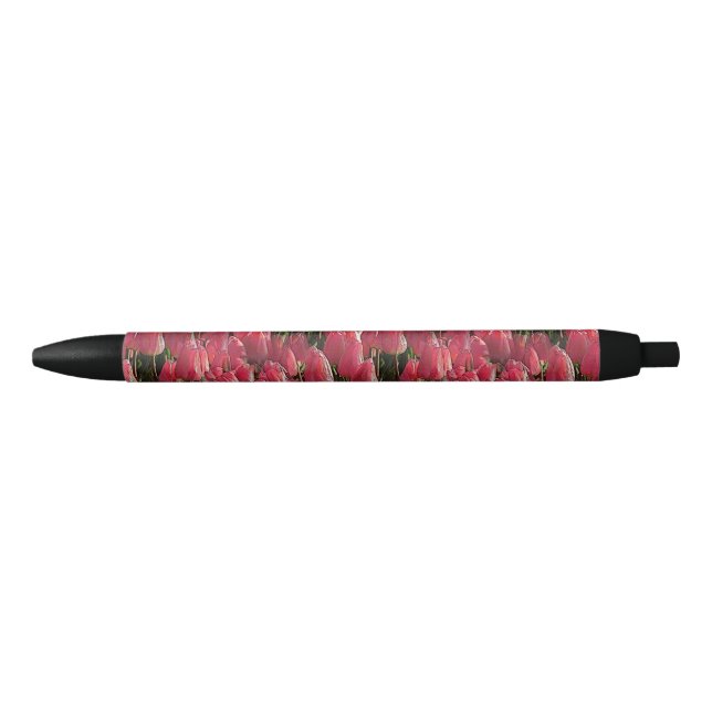 Pretty Pink Tulips Black Ink Pen (Front)