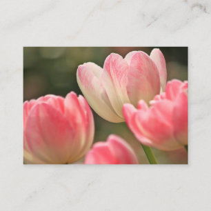 pretty pink tulips flower business card