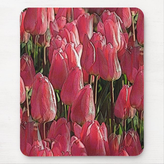 Pretty Pink Tulips Mouse Pad (Front)