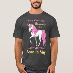 Pretty Pink Unicorns Are Born In May Birthday  T-Shirt