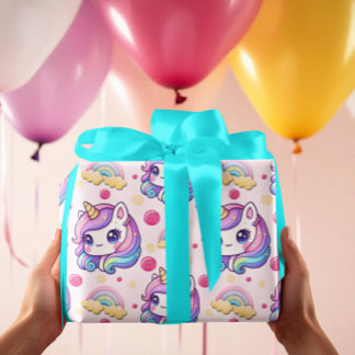 Pretty Pink Unicorns  Wrapping Paper Sheet