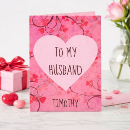 Pretty Pink Valentine Heart for An Amazing Husband Holiday Card
