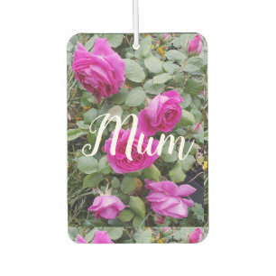 Pretty Pink Vintage Rose Flower Birthday Mom Car Air Freshener