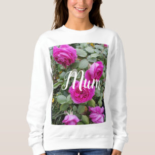 Pretty Pink Vintage Rose Flower Birthday Mom Sweatshirt