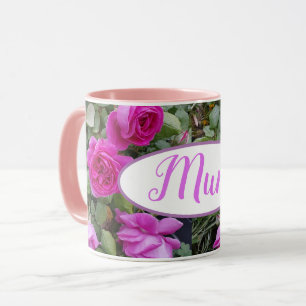 Pretty Pink Vintage Rose Flower Birthday Mum Mug