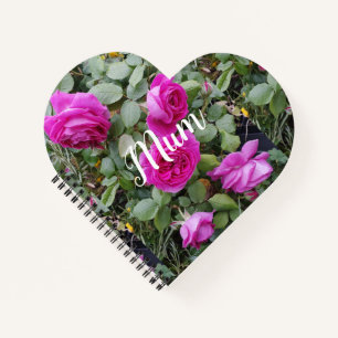 Pretty Pink Vintage Rose Flower Birthday Mum Mug N Notebook