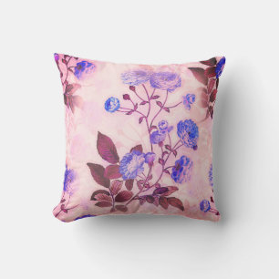 Pretty Pink w/ Purple Floral Print Cushion