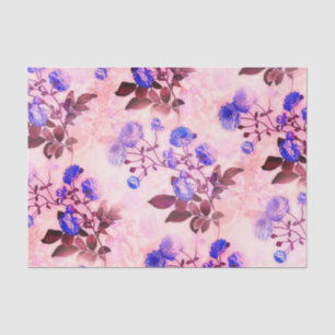 Pretty Pink w/ Purple Floral Print Tissue Paper