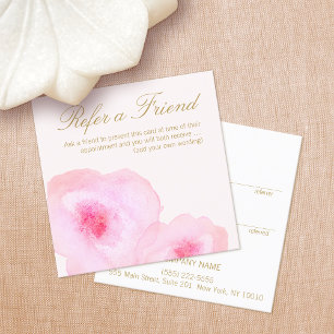 Pretty Pink Watercolor Floral Customer Referral