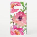 Pretty Pink Watercolor Floral Samsung Galaxy Case<br><div class="desc">Pretty and feminine,  this vibrant pink watercolor floral pattern features a trio of deep pink flowers with flowing branches that add a touch of green. It adds a trendy and fashionable look to your smart phone.</div>