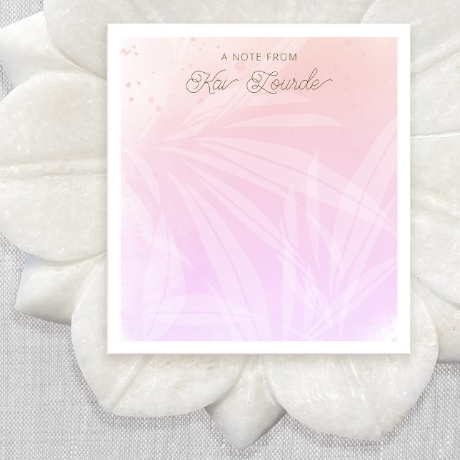 Pretty Pink Watercolor Plants Leaves Notepad (Creator Uploaded)