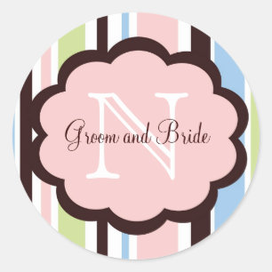 Pretty Pink Wedding Favour Sticker