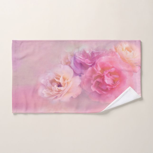 Pretty Pink & White Carnations Photograph Hand Towel (Hand Towel)