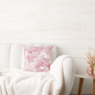 Pretty Pink White Floral Cushion