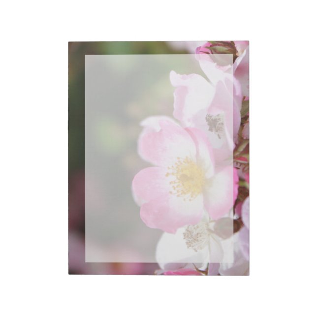 pretty pink wild rose flowers for ladies notepad (Rotated)